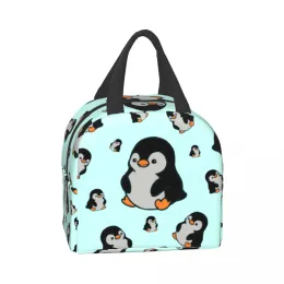 Custom Cust Mitue Penguins Lunch Bag Men Женщины теплоизолированные коробки для взрослых для взрослого офиса для взрослых