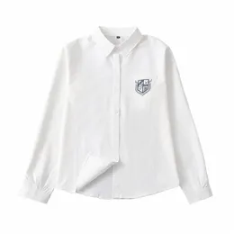 Japanische Student Schuluniformen Lg Sleeve Nettes weißes Hemd für Mädchen Taschenstickerei Schule Dr JK Matrosenanzug Tops Frauen P73t #