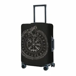 vegvisir Con Ouroboros Valigia Cover islandese Viking Cruise Trip Holiday Strectch Lage Case Protector d97b #