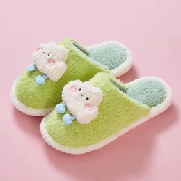 Chinelos Asifn Algodão Homens e Mulheres Pelúcia Quente Inverno Fuzzy Nuvem Bonito Simplicidade Interior Casais Não-Slip Home Shoes