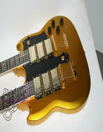 Tillverkad i Kina Ny ankomst Guld 3 Pickups 1275 Double Neck Electric Guitar Abalone Inlay Guitars3038846