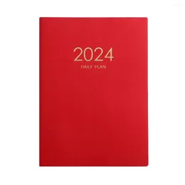 Cucchiai 2024 Calendario per notebook con piano rosso addensato Materiale scolastico giornaliero settimanale per ufficio