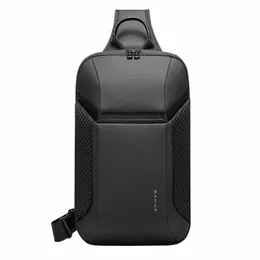Bange Multi FuncTial Men's Oxford Crossbody Bag Anti-PoF Shoulder Bags Kort resa Menger USB Laddningsväska Pack F4VU#