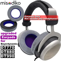 Acessórios misodiko almofadas de ouvido atualizadas, substituição de almofadas para beyerdynamic dt770/dt880/dt990 pro, mmx 300 2nd fones de ouvido