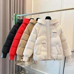Kadın Trençkotları Kış Parka 2024 Cowhorn Tokalı Moda Gevşek Pamuk Ceket Bayanlar Ceket Korece Versiyonu Zarif Kadın Dış Giyim