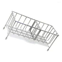Kitchen Storage Cleaning Supplies Draining Basket Soap Dish Dispenser 304 Stainless Steel Supply Rack