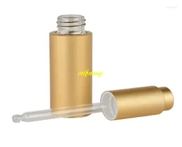 Aufbewahrungsflaschen 1000 teile/los 20 ml Aluminium Dropper Ätherisches Öl Flasche 20CC Leere Nachfüllbare Tropfen Flüssigkeit Pipette Parfüm Gold Silber