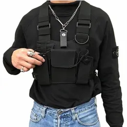 Black Hip Hop Streetwear Military Chest Rig Bag For Men FuncTial Midjepacks Justerbara fickor Midja FI Bröstväskor N6CF#