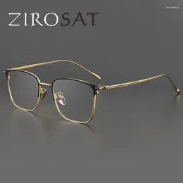 Solglasögonramar Zirosat Optiska glasögon 89093 Pure Titanium Full-Rim Frame Recept Eglasses Rx Men för manliga glasögon