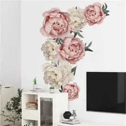 Naklejki ścienne salon sypialnia dekoracja tapety naklejka do majsterkowania piwonia róża kwiat dom duży papier