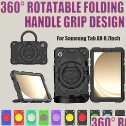 Tablet-PC-Hüllen Taschen Griff Griff Rüstung Fall für Galaxy Tab A9 Lite 8,7 Zoll 360 drehbarer Ständer ER 3-in-1 Hybrid roter Schutz Shockpr Oteoc