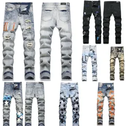 Fashion New Jeans Mens Designer jeans pantaloni jeans per uomini magni magri magri stella hombre maschi pantaloni pantaloni da motociclista ricamo per motociclisti strappato per la tendenza di cotone jeans
