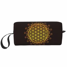 Fr Of Life Spirituality Yoga Cosmetic Bag Women Söt stor kapacitet Mandala Buddhism Makeup Case Beauty Storage Toalettety Påsar P56F#