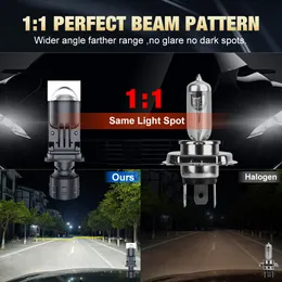 40000LM H4 LED Mini Lens de farol do projetor 120W H4 LED LHD RHD Bulbar Car Motorcycle Lente Double Led Lamp Auto 12V 24V 6000K
