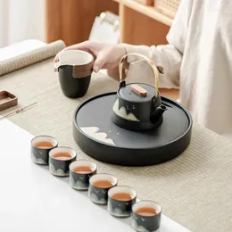 تدعى Teaware مجموعات شاي السفر الفاخرة Matcha الصينية حفل الكأس بعد ظهر غرفة المعيشة كسول Juego de Te Home Products