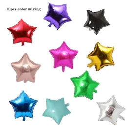 5pcs / 10pieces / batch di palloncini in alluminio a stelle da 10 pollici da 10 pollici palloncini per baby shower nozze per bambini