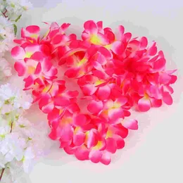 زهور الزهور شعر باريت هاواي جارلاند قلادة الزهور قلادة العشب الحشائش الأحمر هولا رقص مأدبة الرقص