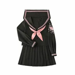 Nya japanska koreanska versi JK Suit Woman School Uniform High School Sailor Navy Cosplay Costumes Student Girls Pleated Kirt XL 661P#