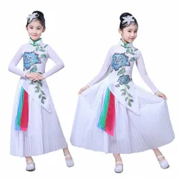 Ханфу детский классический танец для девочек элегантный китайский стиль народный танец веерный танец современный s l7Rj#