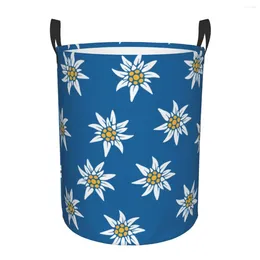 Laundry Bags Basket Edelweiss Of The Alpine Mountains Cloth Folding Dirty Clothes Toys Storage Bucket Household