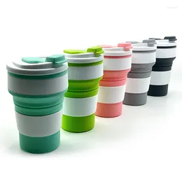 Mugs 350ml Silicone Multifunctional High Temperature And Scald Portable Folding Water Cup Resistant With Lid