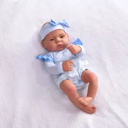 16 Zoll Ganzkörper Silikon Bebe Reborn Puppe weiche Puppen lebensechte Baby Vinyl Bebe Puppe süße wiedergeborene Babypuppe für Mädchen Puppenspielzeug