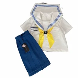 base Jk blu tre linee bianche abiti da marinaio uniformi scolastiche giapponesi per ragazze imposta gonna a pieghe Fuku Anime Cos costumi donne K3JV #