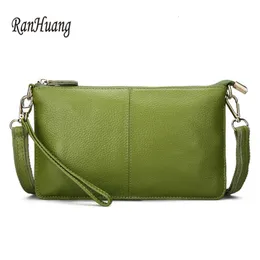 Ranhuang Women Oryginalne skórzane sprzęgła Candy Kolor Bagów na ramię Women Mash Crossbody Małe sprzęgło 240326