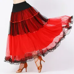 Gonna da ballo da ballo da donna Waltz Flamenco Costume Elastico in giro elastico grande swing da ballo per adulti Accessori di costumi da ballo del ventre
