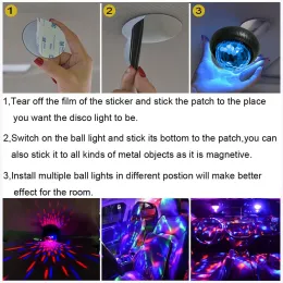 DJ Disco Ball 2in1 Night Lamp Auto Party Lighting Mini Portable Voice Control Led Strobe For Party Kids Birthday Dance Club Bar