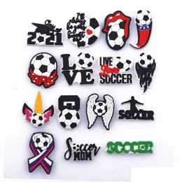 Shoe Parts Accessories Custom Cartoon Football Souvenir Rubber Charm Ball Games Decoration Drop Delivery Shoes Dhjun