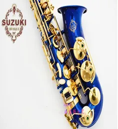 Japan Suzuki helt ny saxofon e Flat Alto High Quality Blue Saxophone With Case Professional Musical Instruments 7185806