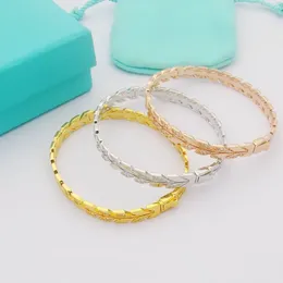 Bracciale da donna Bracciale rigido con coppia in oro Gioielli di lusso con doppia fila di diamanti Processo di intarsio nascosto Braccialetti ad alta resistenza allo sbiadimento progettati per le donne