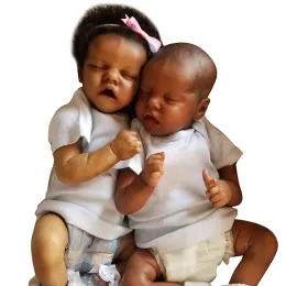 Born Again Doll: 43CM African American Newborn Doll Realistic Twin A  Collectible Art Doll, Perfect Gift for Kids