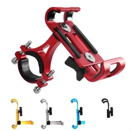 Cell Phone Mounts Holders Metal Motorcycle Bike Holder Aluminum Alloy Anti-Slip Bracket Gps Clip Bicycle Stand For All Smartphones Dro Otdeg