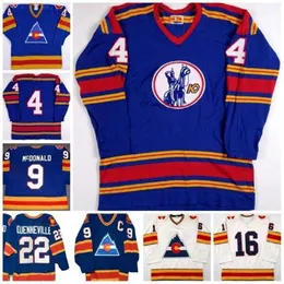 24S 40Tage Colorado Avalanche Lanny McDonald 4 Bob Lorimer 16 Henry Blue Ockey Jersey Anpassa alla spelare eller namn