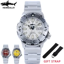 HEIMDALLR New V2 Monster Men Automatic Diver Watch Sapphire Crystal 200M Waterproof NH36A snowflake blue Dial Mechanical Watches