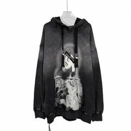 Plus Größe 150 kg American Vintage Frauen Hoodies High-End-Design Druck Herbst Winter Mit Kapuze Sweatshirts Ästhetik Kunst Dame Hoody u0UP #