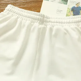 Shorts casuais homens poliéster que executa shorts esportivos de beisebol masculino cintura elástica de verão solto de joelho sólido da calça Bermuda Novo