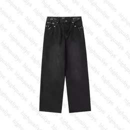 Rivet Fire Machine Head Lose Dżinsy Wysokiej jakości słynne dżinsy 24ss Nowe spodnie modowe Bezpłatna wysyłka dla mężczyzn i kobiet
