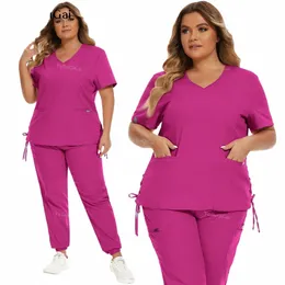 Hemşire üniforma tıbbi üniformalar Hemşirelik Scrubs Set Hastane Doktoru İş giysisi cerrahisi SPA Top Pantolon Klinik Diş Hekimi İş Giyim 69WW#