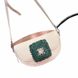 autunno nuovo cristallo di lusso lucido Diamds donna Fi borsa in vera pelle di vacchetta spalla Menger borsa della signora borsa femminile H9O7 #