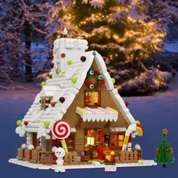 Buildmoc Capodanno di Natale Gingerbread House Building Building Building Set Decorazioni per capanne Snowman Decorazioni in mattoni Toy Children Childre