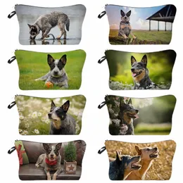 Beach Travel Mini Makeup Bag Australian Cattle Dog Printable Eco Eco Women's Cosmetic Bag Friendly Thrible Termeter L99C#