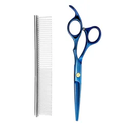 Precision Dog Grooming Scissors - Rostfritt stål Rund spetsen nedbrutna tunnare och skär sax för exakt trimning och formning med bekväma grepphandtag