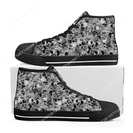 Buty Skull Paisley Gothic Goth Punk High Top Sneakers Męskie damskie nastolatki płócienne trampki swobodne buty na zamówienie dostosuj buty