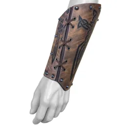 Bracciali bracciali in rilievo medievale PU Leather Knight braccio cesoiali Bracciale Vichingo ACCS