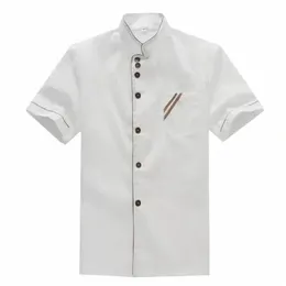 serviço Catering Curto Pc Camisa Básica Chef Manga 1 Comida Jaqueta Unissex Para Hotel Uniforme Padaria 50uq #