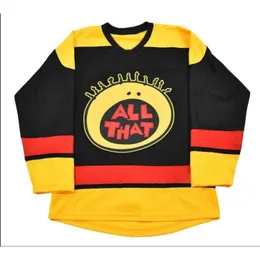 24s Movie Kel Mitchell 00 All That Jersey 100% sömnad ishockeytröjor Black