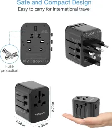 Tessan Universal Travel Adapter All-in-One Travel Charger mit USB-Ports Typ C Worldwide Wall Charger für US-UK AUS AUS Travel